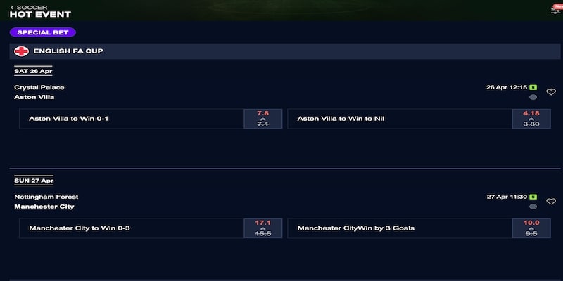 Các kèo bóng hay tại sảnh game Lucky